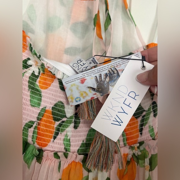 NEW WKND WYFR flagler halter dress in citrus small NWT - Picture 5 of 5